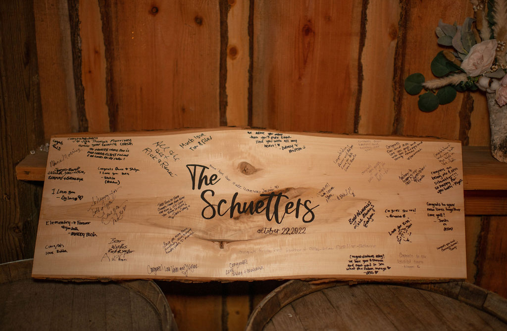 Wedding sign with guests signatures