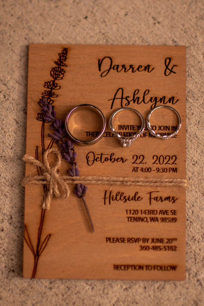 Wooden wedding invitation