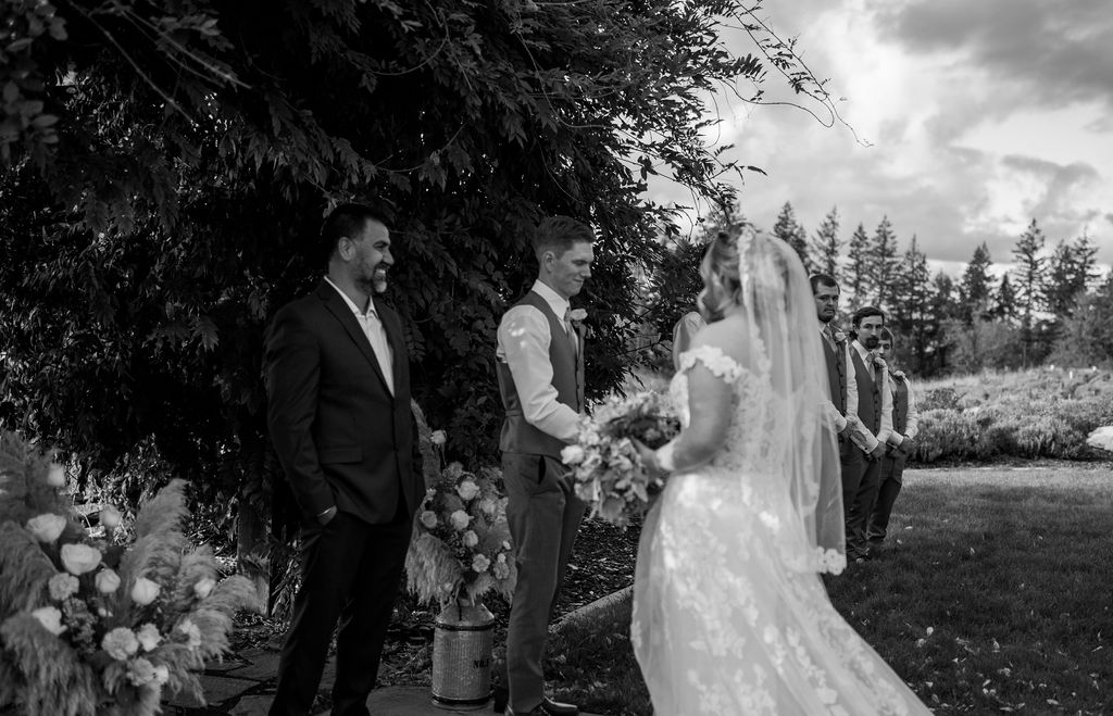 Wedding ceremony at Hillside Farms wedding venue