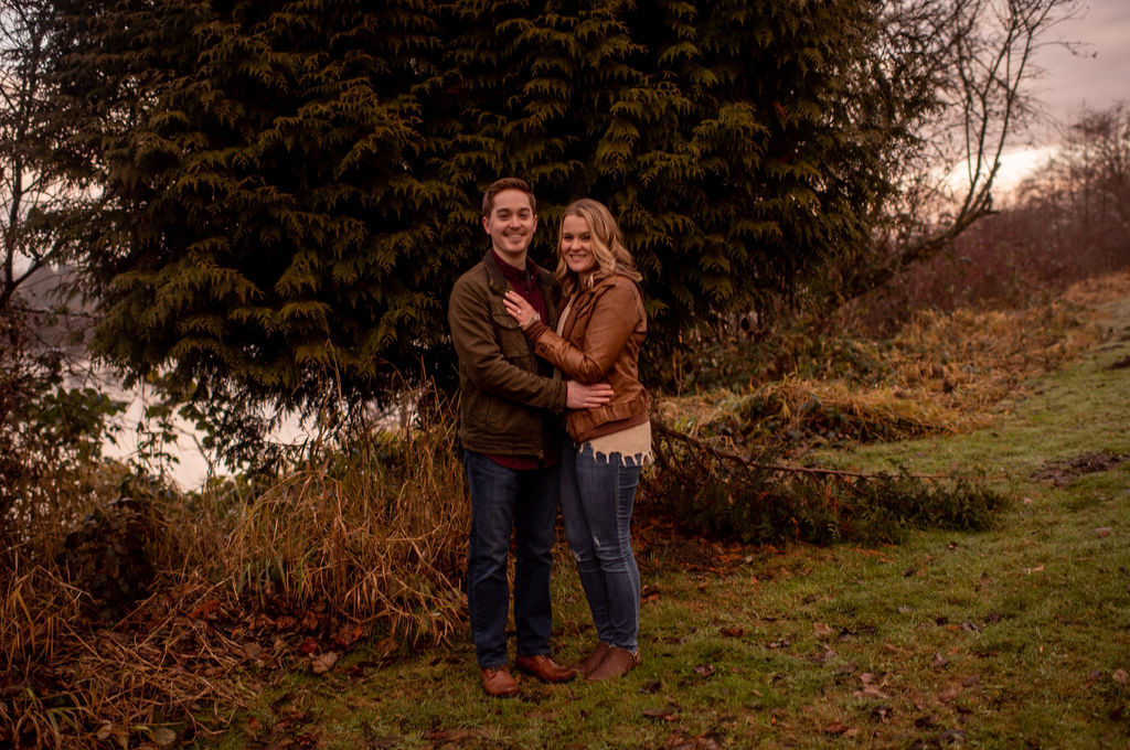 Couples romantic engagement photos in Washington