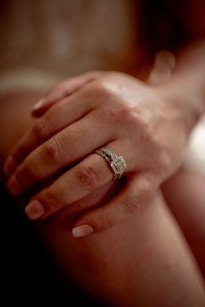 Engagement ring detail shot